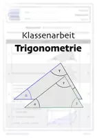 Vorschau - Klassenarbeiten - Klassenarbeit - Trigonometrie (A) - Klasse 10 - Deckblatt