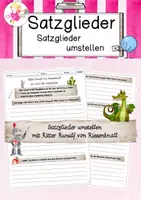 Vorschau - Arbeitsblätter - Arbeitsblatt Satzglieder umstellen - Deckblatt