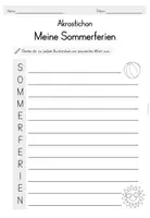Vorschau - Arbeitsblätter - Sommerferien: Akrostichon Gedicht - Seite 3