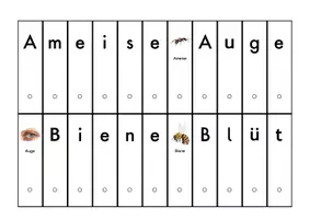 Vorschau - Stationenlernen - Grundwortschatz Hessen: Lesefächer Wörter, Endungen auf -e - Deckblatt