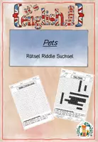 Vorschau - Arbeitsblätter - ENGLISH pets Suchsel Riddle Rätsel - Deckblatt
