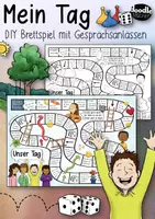 Vorschau - Mal- und Bastelvorlagen - Mein Tag - Brettspiel für zu Hause / die Familie / Wohngruppe Spiel - Deckblatt