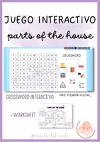 Vista previa - Hojas de trabajo - CROSSWORD INTERACTIVO Parts of the house + WORKSHEET - Portada