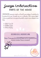 Vista previa - Hojas de trabajo - CROSSWORD INTERACTIVO Parts of the house + WORKSHEET - página 1