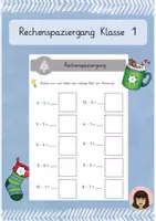 Vorschau - Arbeitsblätter - Rechenspaziergang Weihnachten Subtraktion 1. Klasse - Deckblatt