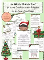 Vorschau - Unterrichtsreihen - Der Wichtel Floki zieht ein - 24 kleine Geschichten und Aufgaben für die Adventszeit - Deckblatt