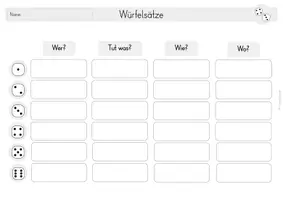 Vorschau - Arbeitsblätter - Sätze würfeln: Vorlage - Seite 3