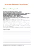 Vorschau - Arbeitsblätter - Konversationsblätter zum Thema "Konsum" - Deckblatt
