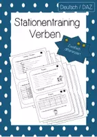 Vorschau - Stationenlernen - Stationentraining Verben (Zweifach Differenziert) - Deckblatt