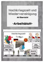 Vorschau - Arbeitsblätter - Arbeitsblatt Übersicht Nachkriegszeit bis Wiedervereinigung - Deckblatt