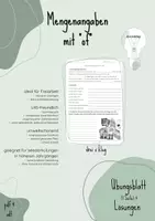 Vorschau - Arbeitsblätter - Englische Mengenangaben mit "of" - Deckblatt