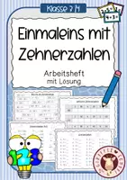 Vorschau - Arbeitsblätter - Einmaleins mit Zehnerzahlen – Arbeitsheft Multiplikation & Division (Mathe Klasse 3/4) - Deckblatt