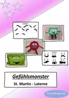 Vorschau - Mal- und Bastelvorlagen - St. Martin Laternen: Gefühlsmonster / Farbenmonster - Deckblatt
