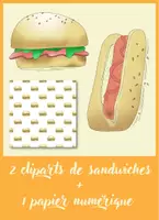 Aperçu - Cliparts/Visuels - mini kit burger : cliparts et papier digital - Page de couverture