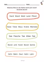 Vorschau - Arbeitsblätter - Arbeitsblätter zu REIME / REIMWÖRTER - 2.- 3.Klasse - Deutsch - Seite 1