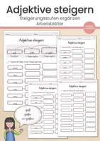 Vista previa - Hojas de trabajo - ALEMÁN adjetivos comparativo superlativo Adjektive steigern Deutsch - Portada
