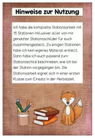 Vorschau - Stundenentwürfe - Stationsarbeit Herbst Klasse 1 - Seite 1