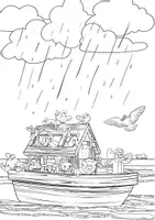 Vorschau - Mal- und Bastelvorlagen - Ausmalbild "Arche Noah" - Seite 1