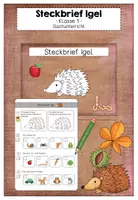 Vorschau - Arbeitsblätter - Vorlage Steckbrief Igel - Deckblatt
