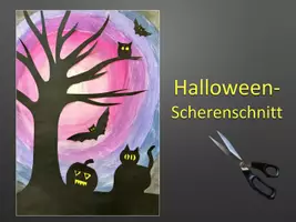 Vorschau - Stundenentwürfe - KUNST Schritt für Schritt: Halloween-Scherenschnitt Anleitung (inkl. 2 Vorlagen!) - Seite 1