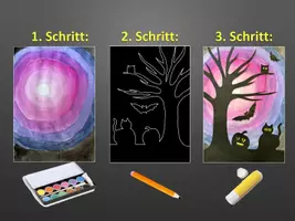 Vorschau - Stundenentwürfe - KUNST Schritt für Schritt: Halloween-Scherenschnitt Anleitung (inkl. 2 Vorlagen!) - Seite 3