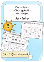 Vorschau - Arbeitsblätter - Einmaleins: Übungsheft 5er-Reihe Multiplikation inkl. Lösungen - Deckblatt