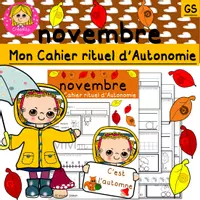 Aperçu - Feuilles d'exercices - Mon Cahier d’Autonomie Novembre Grande Section - Page de couverture