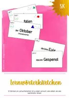 Vorschau - Aufgabenkarten - Lernwörterkärtchen (wachsendes Material) - Deckblatt