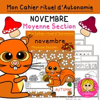 Aperçu - Feuilles d'exercices - Cahier d’Autonomie Moyenne Section NOVEMBRE - Page de couverture