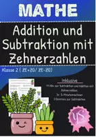 Vorschau - Arbeitsblätter - Mathe: Addition und Subtraktion mit Zehnerzahlen ( ZE+Z0/ ZE-ZO) - Deckblatt