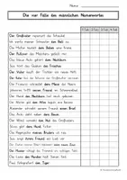 Vorschau - Arbeitsblätter - Arbeitsblatt Die vier Fälle des männlichen Namenwortes/Nomens - Deckblatt