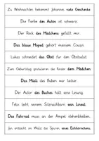 Vorschau - Arbeitsblätter - Satzstreifen Die vier Fälle des sächlichen Namenwortes/Nomens - Deckblatt