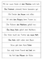 Vorschau - Arbeitsblätter - Satzstreifen Die vier Fälle des sächlichen Namenwortes/Nomens - Seite 2