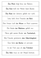 Vorschau - Arbeitsblätter - Satzstreifen Die vier Fälle des sächlichen Namenwortes/Nomens - Seite 3