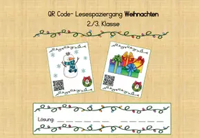 Vorschau - Stundenentwürfe - QR-Code Lesespaziergang Weihnachten - Deckblatt