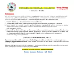 Vista previa - Juegos / Gamificación - PDF: ¿Donde está el personaje? (Halloween) - página 1