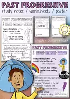 Vorschau - Arbeitsblätter - Past Progressive - Merkzettel / Grammar Study Sheets - Deckblatt