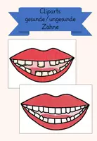 Vorschau - selbst erstellte Cliparts/Grafiken - Cliparts gesunde Zähne/ungesunde Zähne - Deckblatt