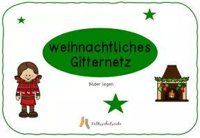Vorschau - Stationenlernen - Gitternetz weihnachtlich - Legespiel Koordinaten - Seite 1