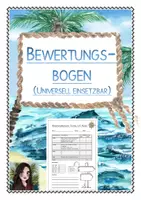 Vorschau - Lehrpläne/Lehrermaterial - Bewertungsschema/ Bewertung mit Kriterien (universell einsetzbar, da freie Inhaltskriterien) - Deckblatt