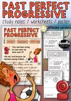 Vorschau - Arbeitsblätter - Past Perfect Progressive - Merkzettel, ABs / Spickzettel - Deckblatt