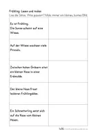 Vorschau - Arbeitsblätter - Stummel & Frühling Lesen und malen - Seite 1