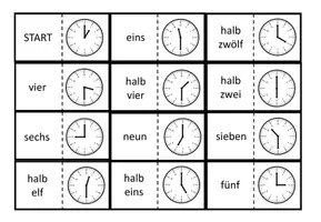 Vorschau - Spiele - Uhrzeiten Domino mit Tafelmaterial für DaF - Seite 2