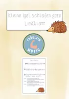 Vorschau - Arbeitsblätter - Kleine Igel schlafen gern - Liedblatt - Deckblatt