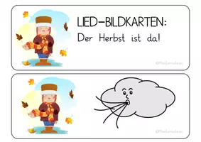 Vorschau - Präsentationen/Tafelbilder - Lied-Bildkarten: Der Herbst ist da - Seite 1