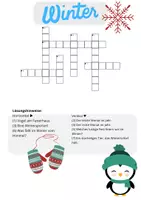 Vorschau - Arbeitsblätter - Kreuzworträtsel Winter - schwer - Deckblatt