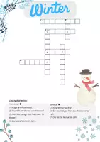 Vorschau - Arbeitsblätter - Kreuzworträtsel Winter - mittel - Deckblatt