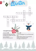 Vorschau - Arbeitsblätter - Kreuzworträtsel Winter - leicht - Deckblatt