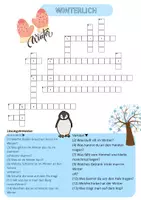 Vorschau - Arbeitsblätter - Kreuzworträtsel winterlich - mittel - Deckblatt