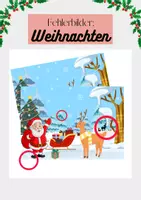Vorschau - Arbeitsblätter - Fehlerbilder "Weihnachten" Konzentration - Deckblatt